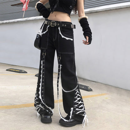 Street Hipsters Low Waist Wide Jeans