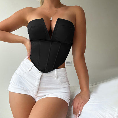 V-neck Tube Top