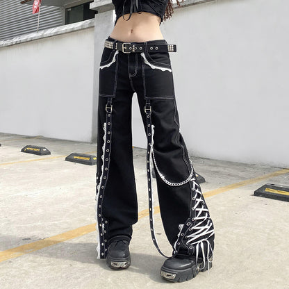 Street Hipsters Low Waist Wide Jeans