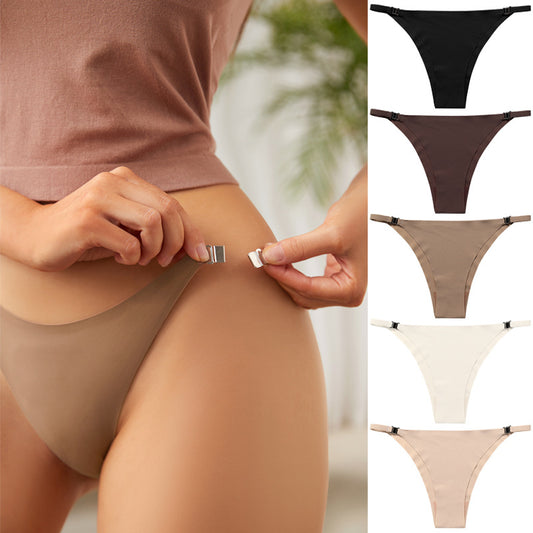 Exquisite Metal Buckle Silk Underwear