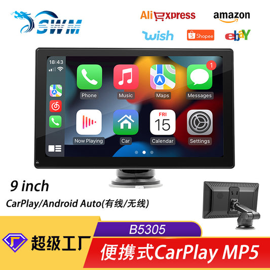 Portable 9 Inch Car MP5 Player Apple Carplay/Android Auto Car Bluetooth Radio