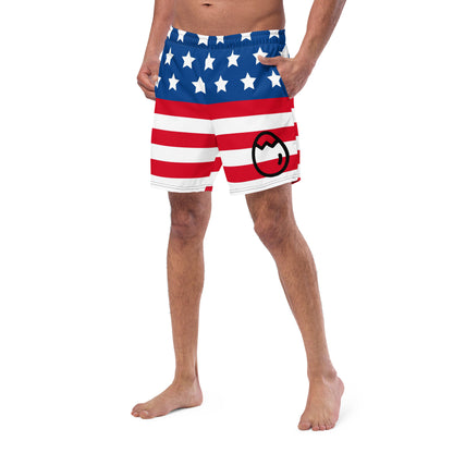 Men's Crackhead Egg American Flag swim trunks - Crackhead Apparel