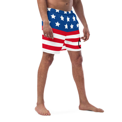 Men's Crackhead Egg American Flag swim trunks - Crackhead Apparel