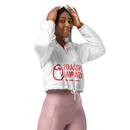 Dopest, Fire, Hot, Fresh, Coolest Women’s Crackhead Apparel cropped windbreaker - Crackhead Apparel