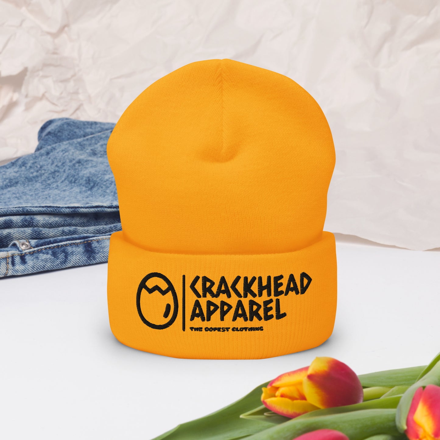 Embroidered Crackhead Apparel Cuffed Beanie - Crackhead Apparel