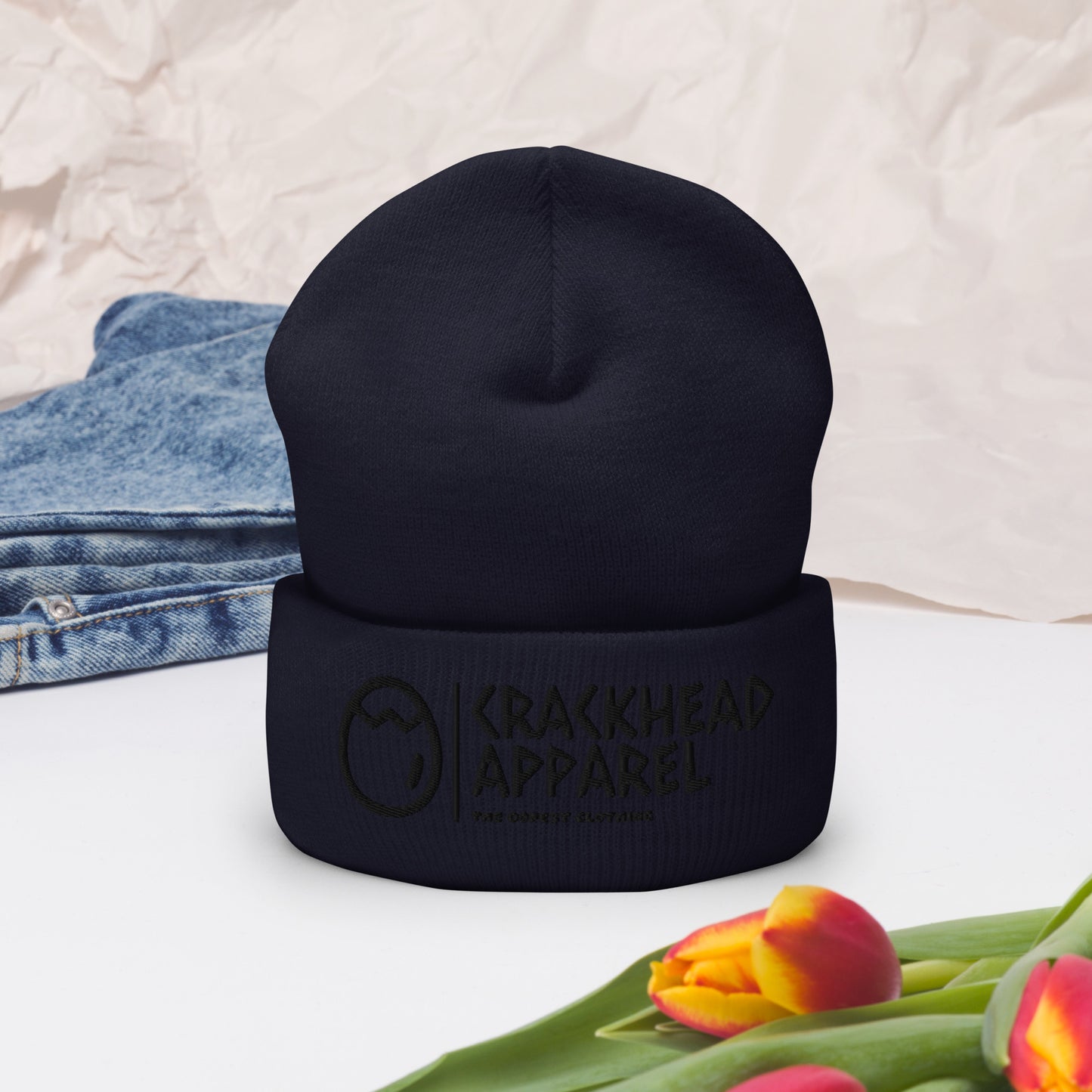 Embroidered Crackhead Apparel Cuffed Beanie - Crackhead Apparel