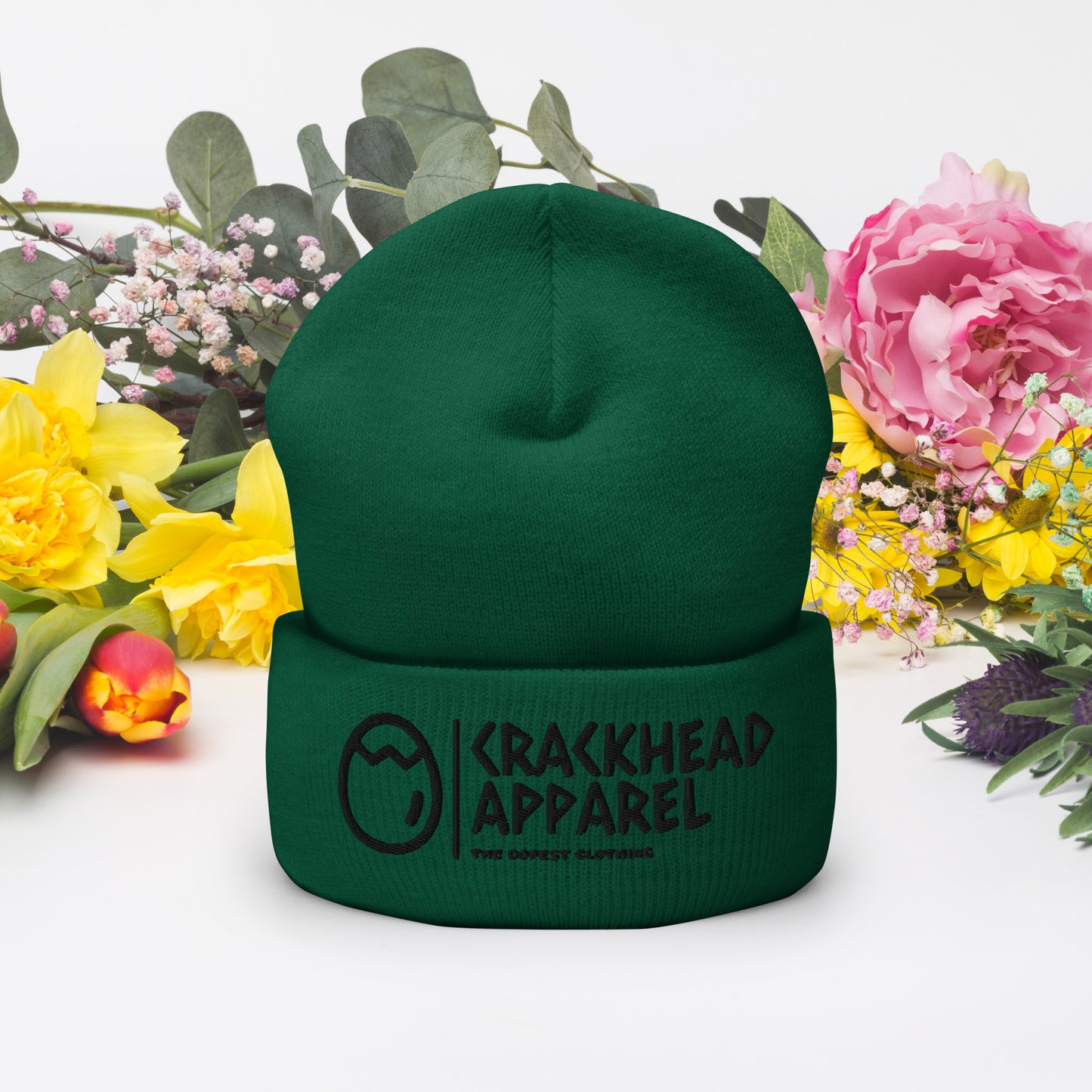 Embroidered Crackhead Apparel Cuffed Beanie - Crackhead Apparel