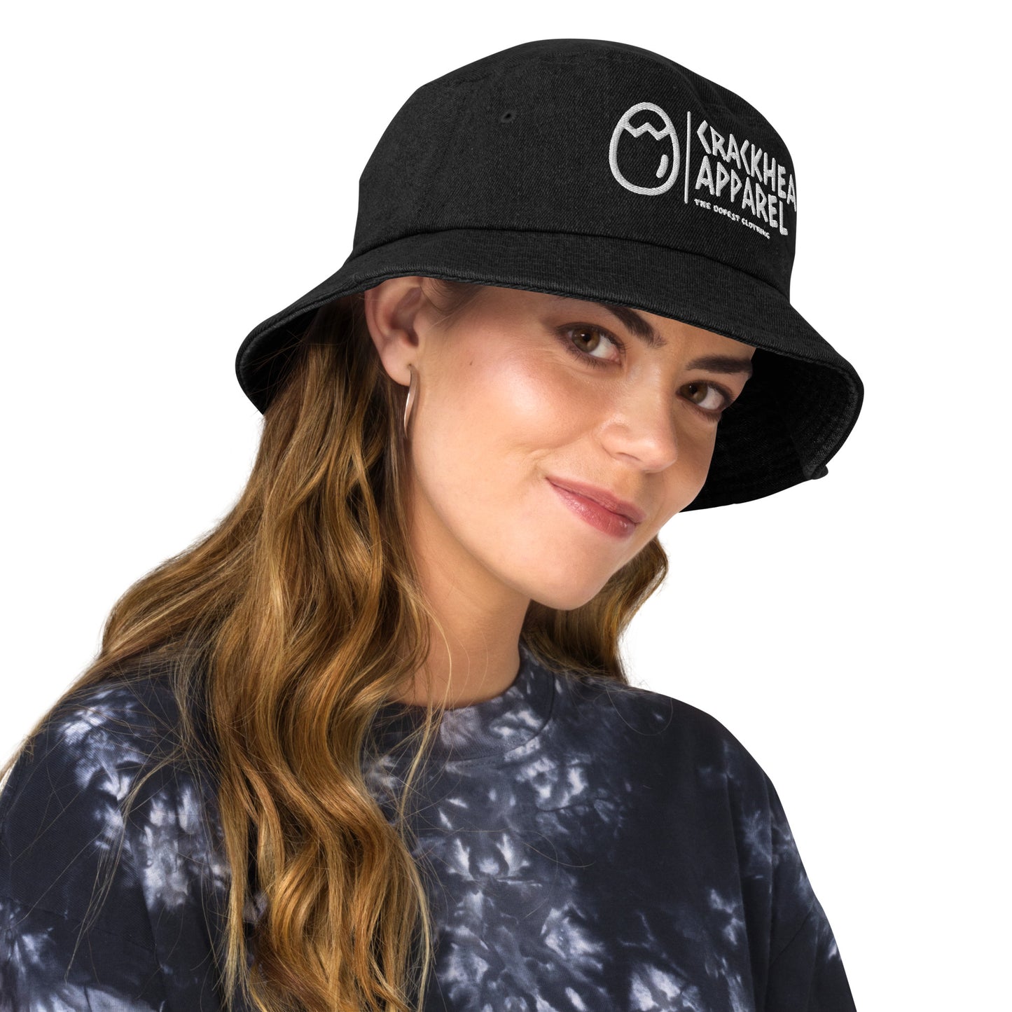 Embroidered Crackhead Apparel Denim bucket hat - Crackhead Apparel