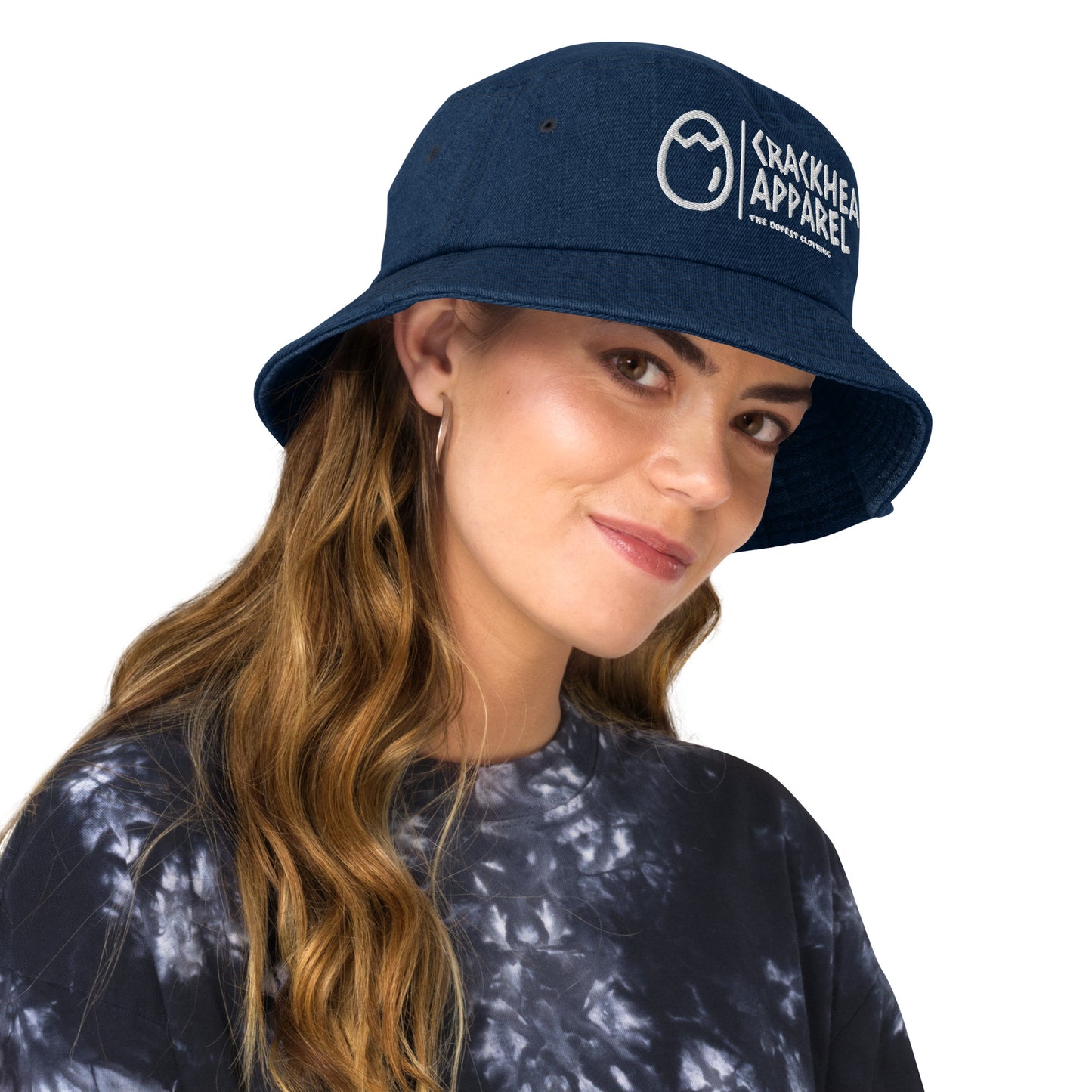 Embroidered Crackhead Apparel Denim bucket hat - Crackhead Apparel