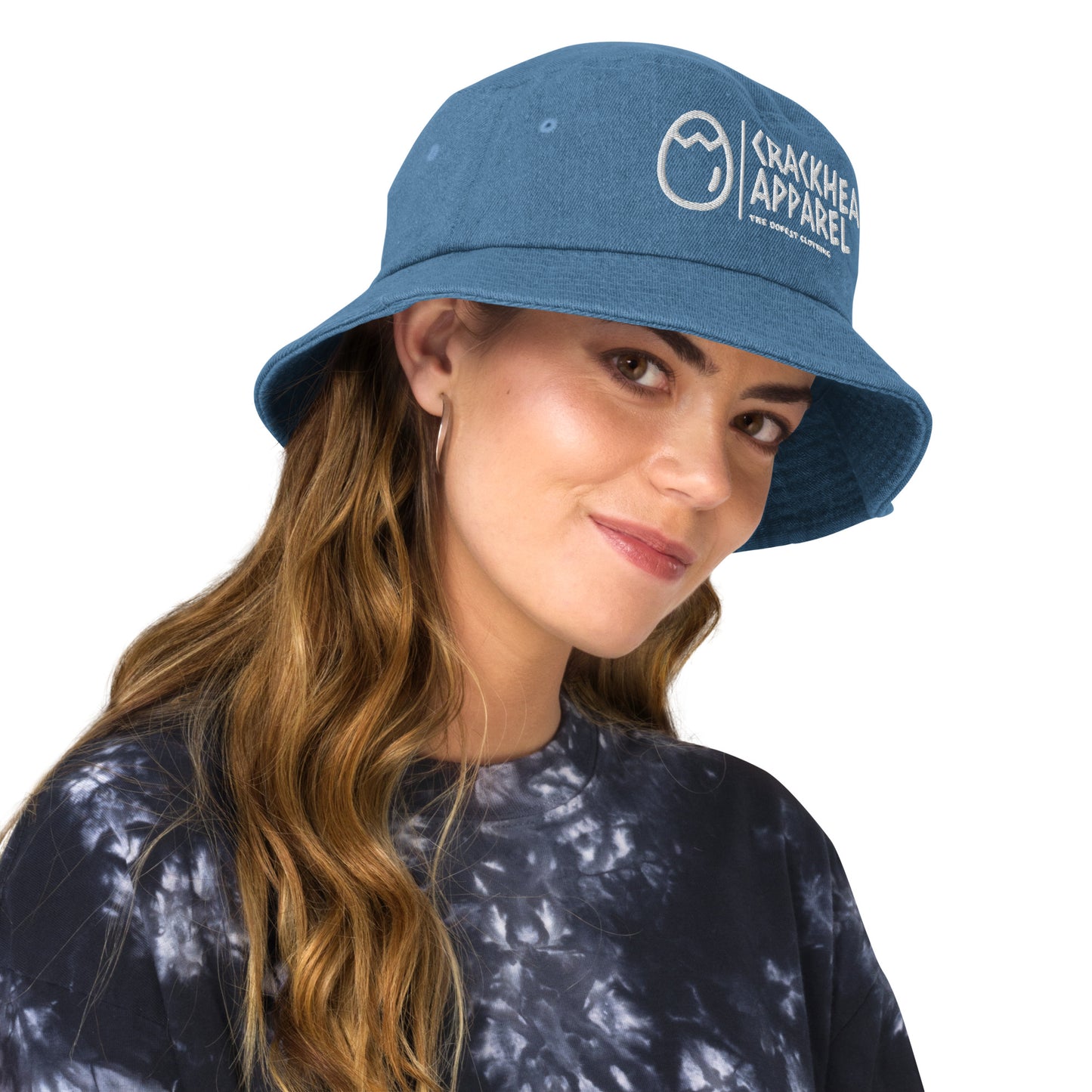 Embroidered Crackhead Apparel Denim bucket hat - Crackhead Apparel