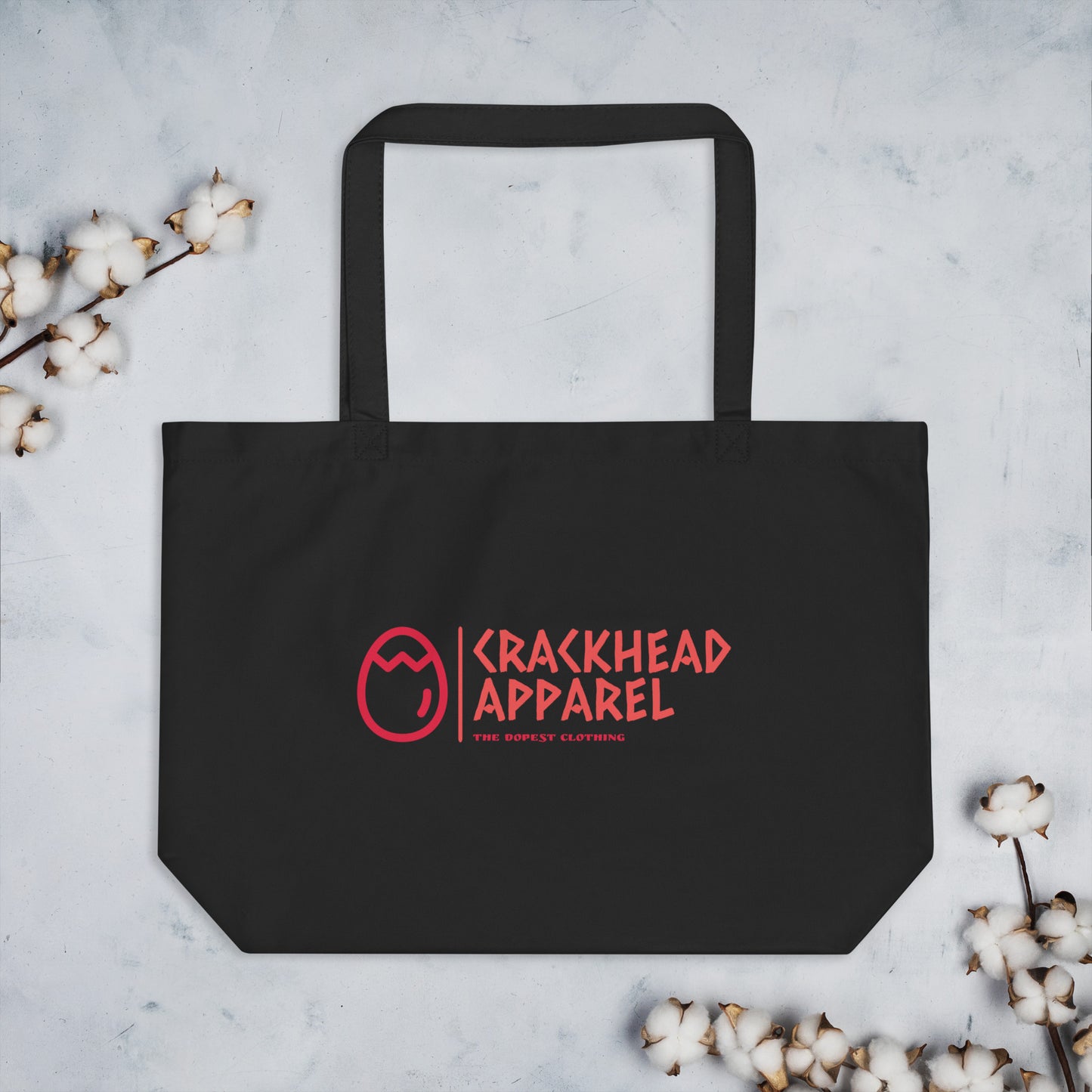 Large organic Crackhead Apparel tote bag - Crackhead Apparel