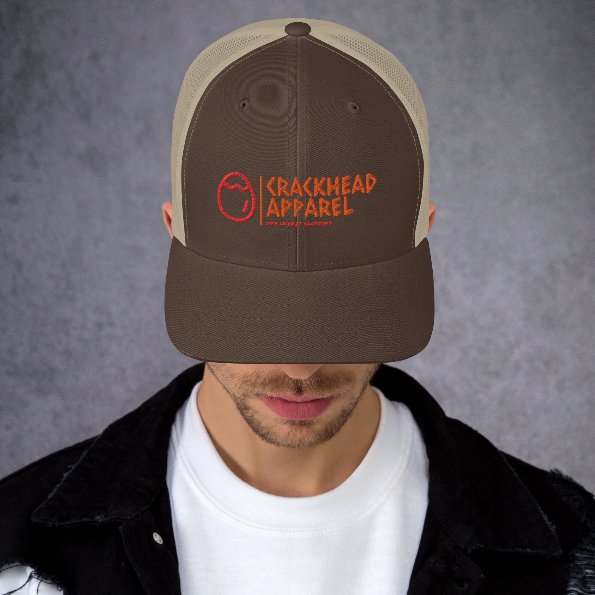 Dopest, Fire, Hot, Fresh, Coolest Embroidered Crackhead Apparel Trucker Cap - Crackhead Apparel