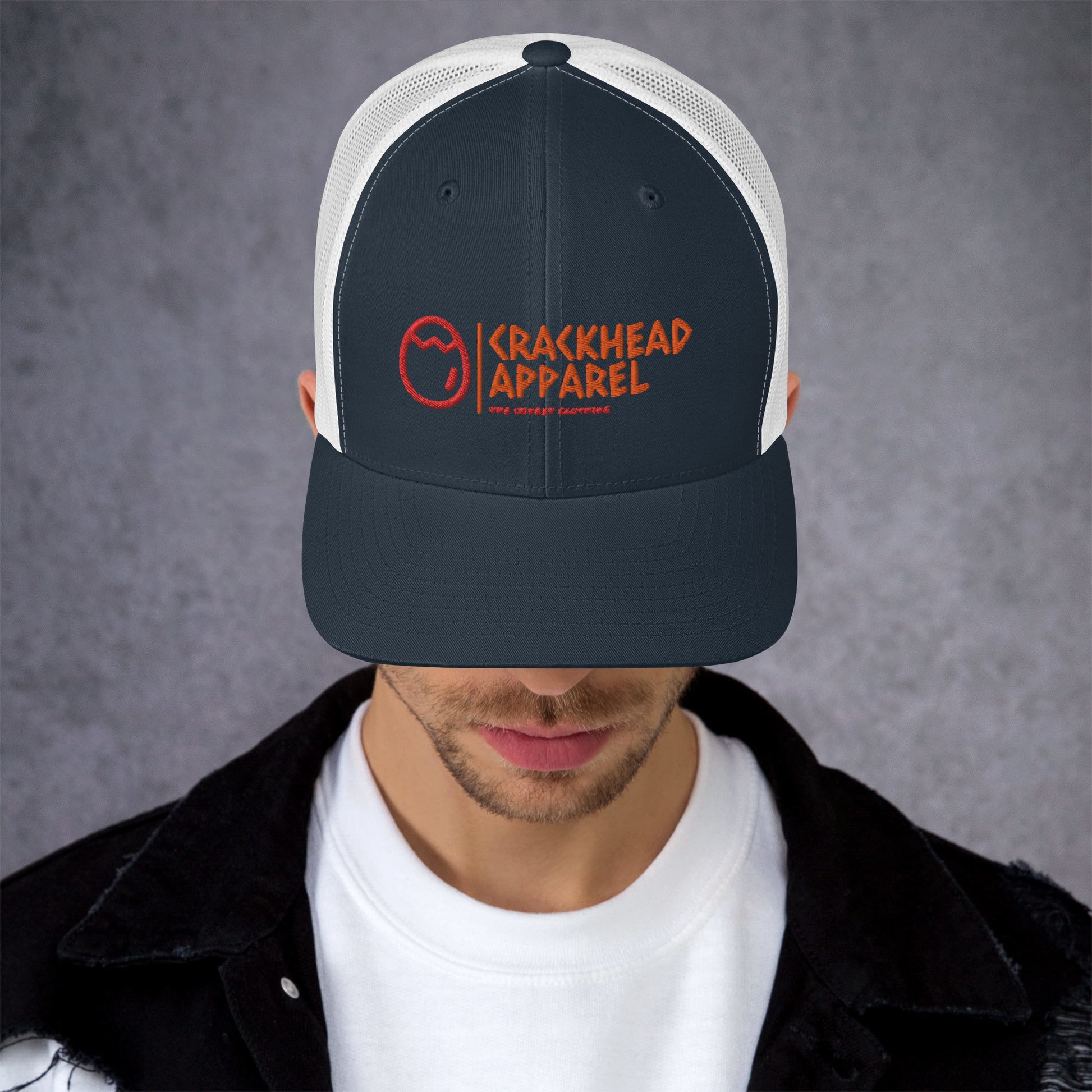 Dopest, Fire, Hot, Fresh, Coolest Embroidered Crackhead Apparel Trucker Cap - Crackhead Apparel